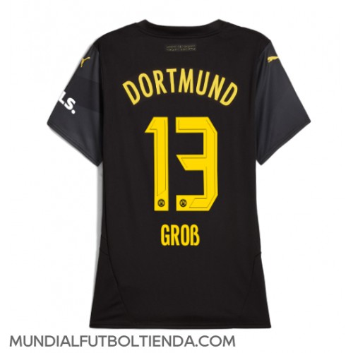 Camiseta Borussia Dortmund Pascal Gross #13 Segunda Equipación Replica 2024-25 para mujer mangas cortas